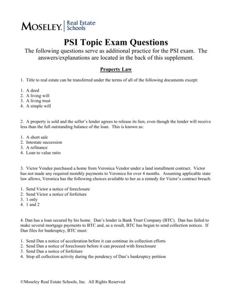 psi exam practice test free