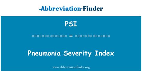 psi medical abbreviation pneumonia