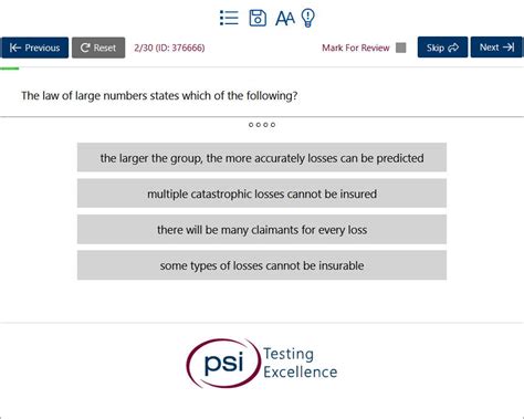 psi online practice test login