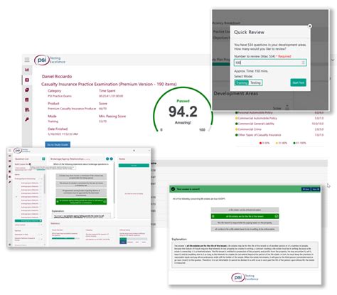 psi test exam login