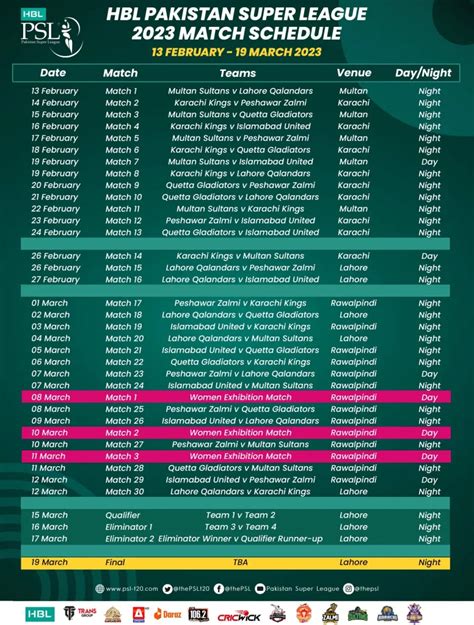 psl 2024 schedule and time