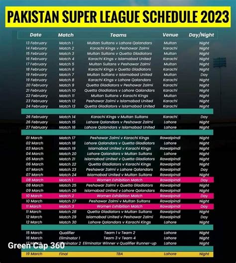 psl all matches schedule 2023