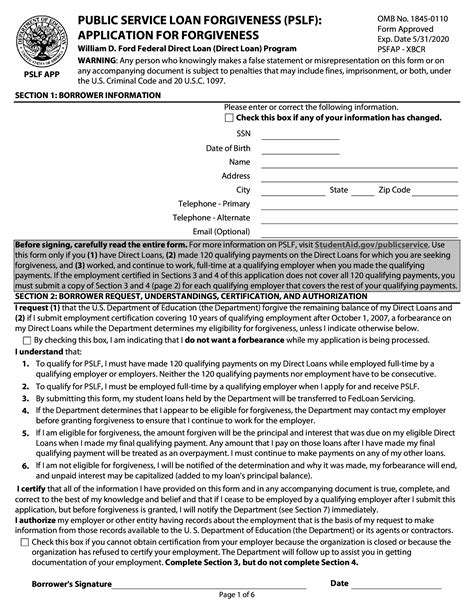 How To Complete The PSLF Form