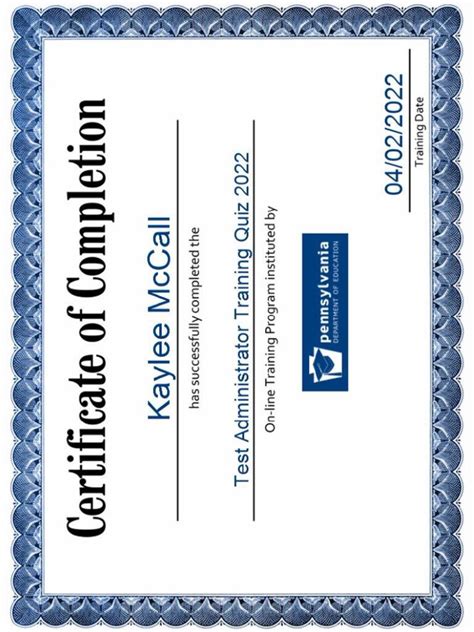 pssa training certificate