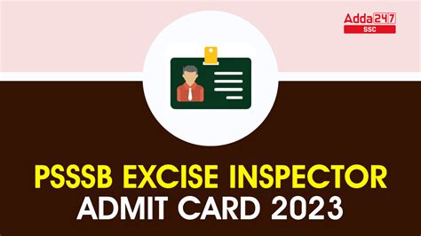 psssb excise inspector admit card 2023