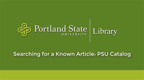 Psu Library Catalog