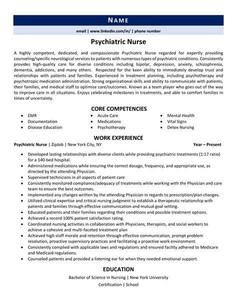 Psychiatric Nurse Resume Examples and Tips Zippia
