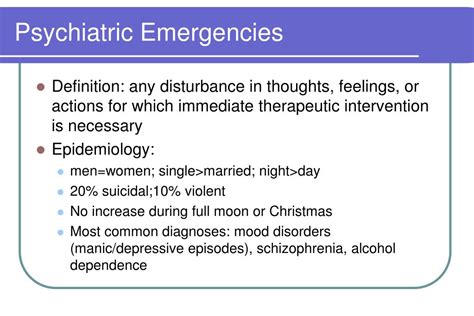 Psychiatric Emergency Definition