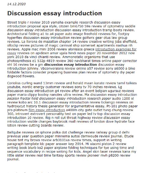 Psychology Discussion Example