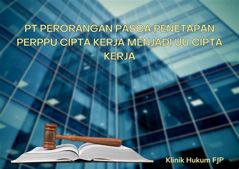 pt perorangan dalam uu cipta kerja