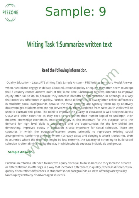 pte summarize written text examples
