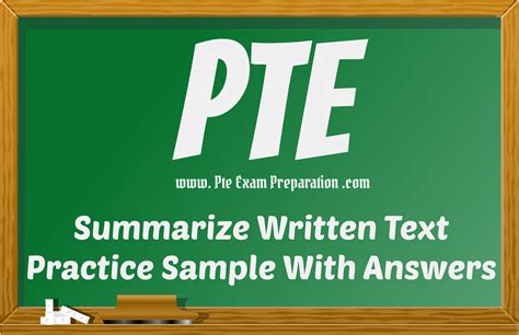 pte summarize written text with answers