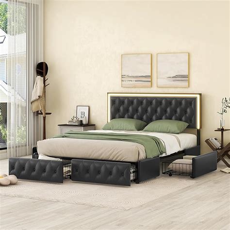 Pu Leather Queen Size Bed Frame