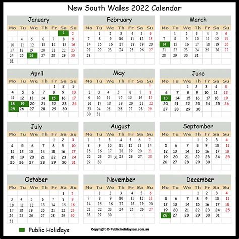 public holiday dates nsw december 2022