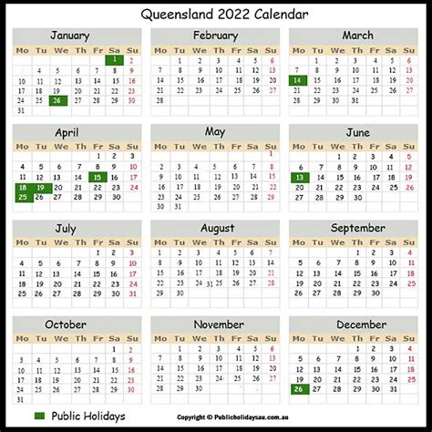 public holiday dates queensland 2022