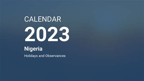 public holiday in nigeria 2023 prediction