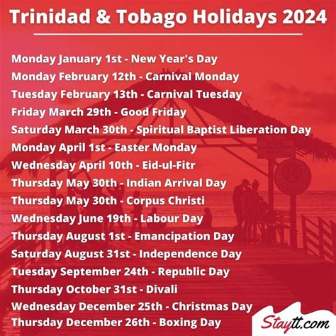 public holiday in trinidad 2024