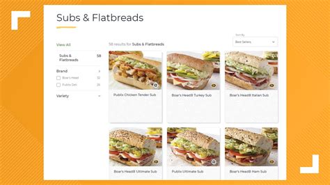 publix subs menu