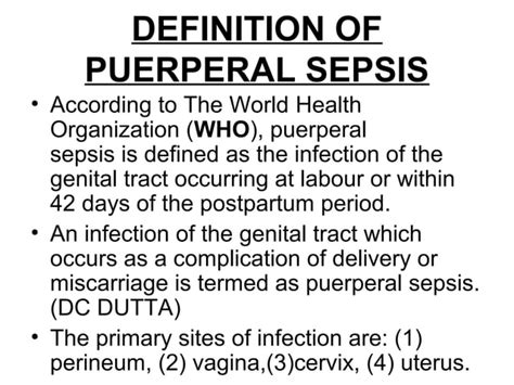 puerperal sepsis definition