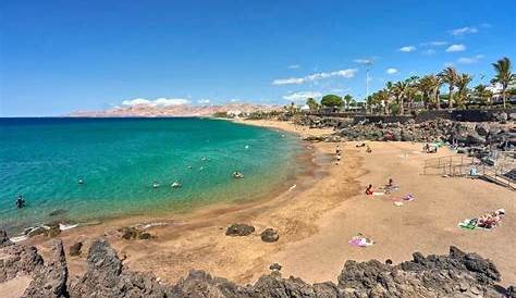 Lanzarote beach of Playa Chica situated in Puerto del Carmen