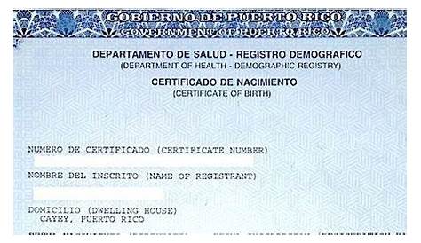 State of Puerto Rico Birth certificate signed by Ana C Rius Armendáris