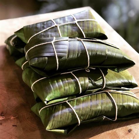 puerto rican food wrapped in banana leaf