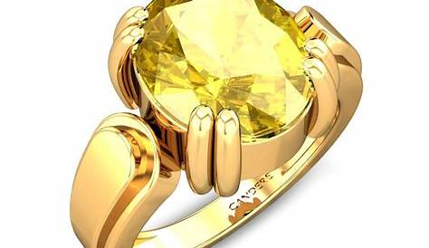 Pukhraj Ring Design For Man Stone Gold Men