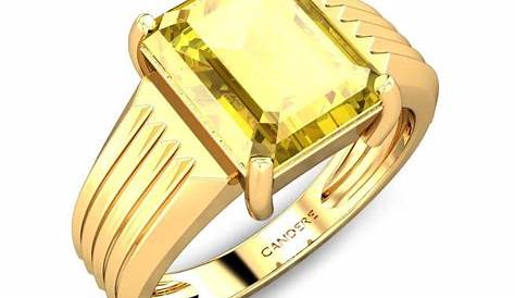 Pukhraj Stone Ring Design For Man Gold Men