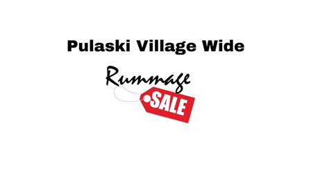 pulaski wi village wide rummage sale