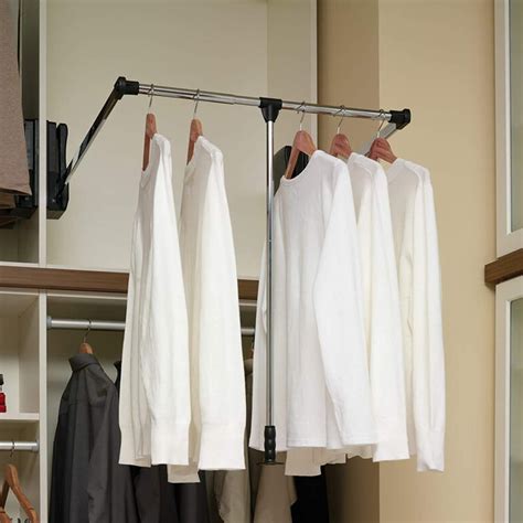 pull down closet rods for hanging clothes
