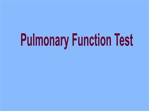 Pulmonary Function Test Jobs