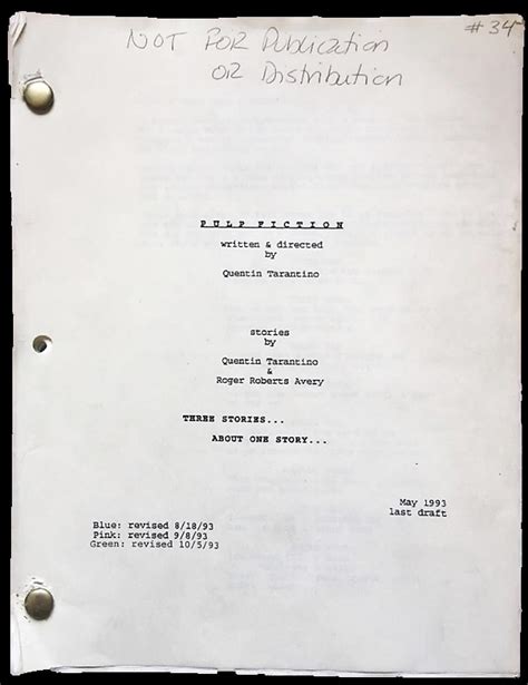 Pulp Fiction Script Limited Signature Edition Studio Licensed Custom F