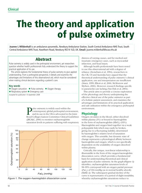 Pulse Oximetry Analysis Of Theory Technology And Practice