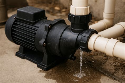 pump leaking swimming pool