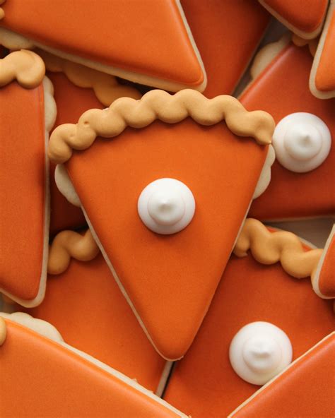Pumpkin pie slice sugar cookies mini or large decorated with