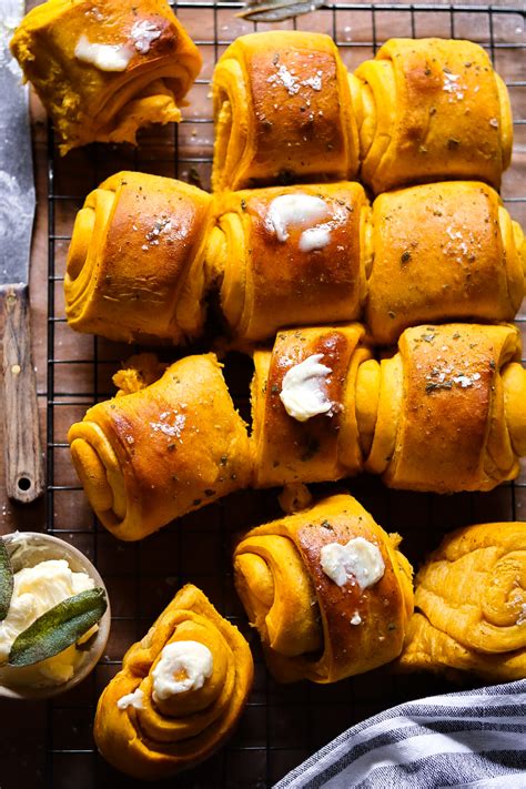 Pumpkin Brioche Dinner Rolls