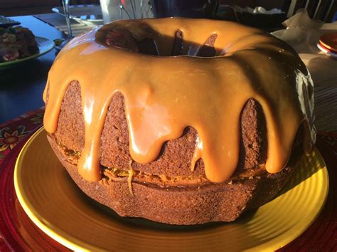 pumpkin bundt cake with caramel drizzle