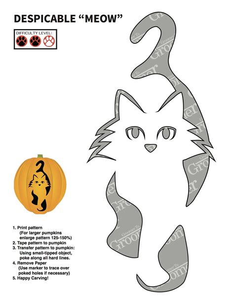 Pumpkin Masters Printable Kitty With Pumpkin Layout