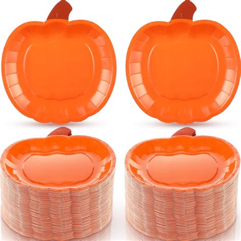 Pumpkin Shaped Paper Plates