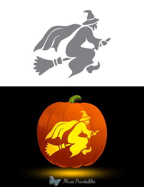Pumpkin Stencil Printable Witch