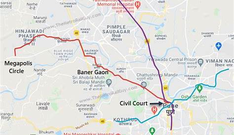 Pune Metro Rail Project on Twitter "Updated alignment map