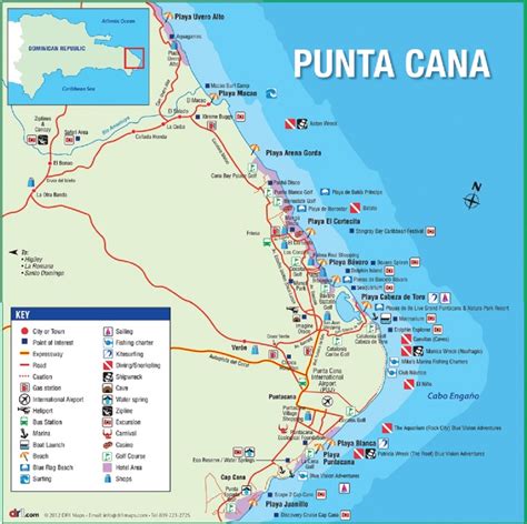 punta cana map of resorts on the beach