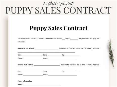 Generic Puppy Deposit Contract / Explore Our Sample of Puppy Deposit
