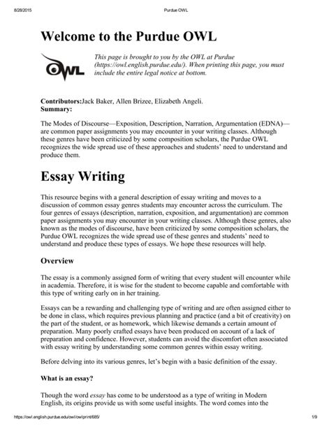purdue owl argumentative essay outline