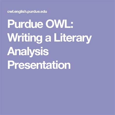 purdue owl literary analysis