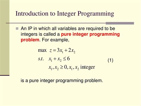 pure integer programming problem example
