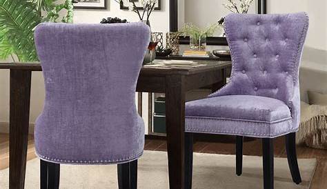Nora Accent Chair, Set of 2 for Living Room and Bedroom in Purple