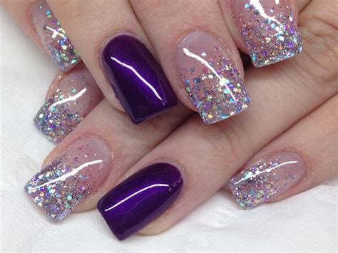 Purple glitter nails Purple glitter nails, Nails, Glitter nails