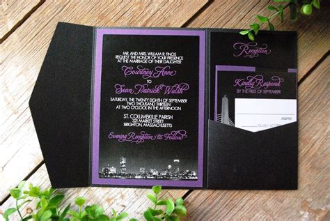 purple and black invitations