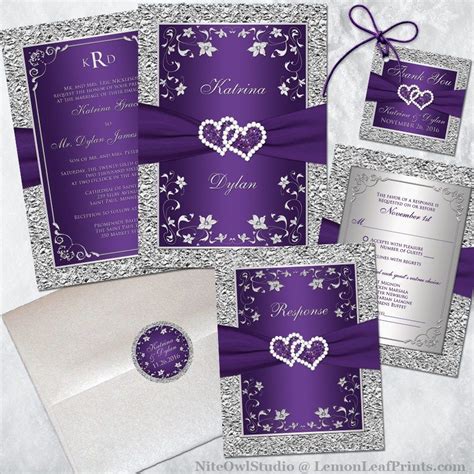purple and black invitations